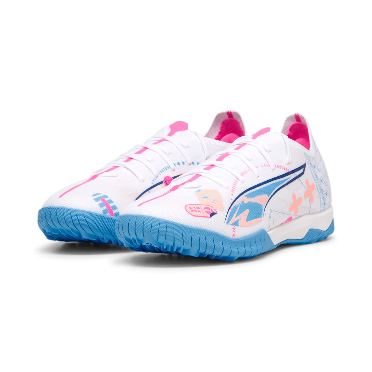 PUMA Ultra 5 Match Volume Up TT 'White Luminous Blue Pink' 108091-01