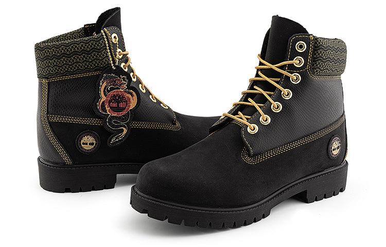 (WMNS) Timberland Lunar New Year 6 Inch Lace Up Boots 'Black Nubuck' A28MBW