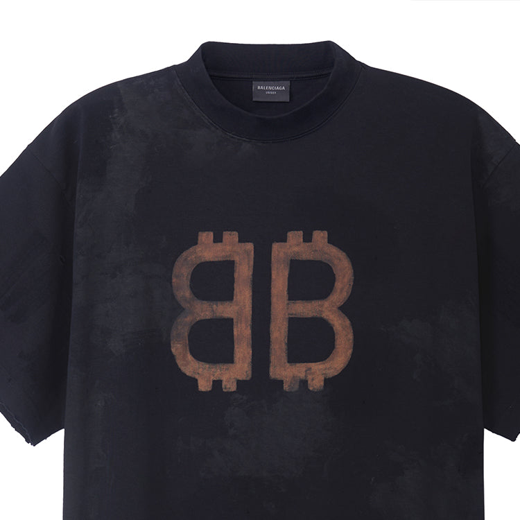 Balenciaga Crypto T-shirt Oversized 'Black Faded' 739028TOVN81055