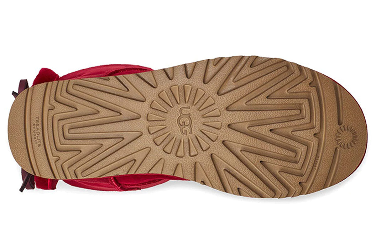 (WMNS) UGG Classic Dudble Bow Mini Snow Boots Red 1103652-KSS