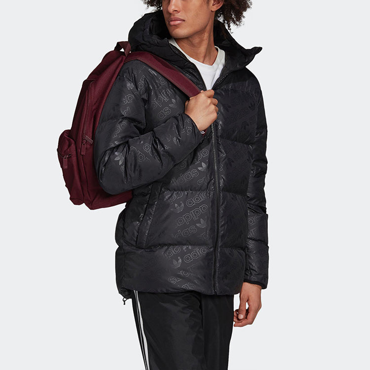 adidas originals H Jacket Down Full Print Reversible Stay Warm hooded down Jacket Black ED5839