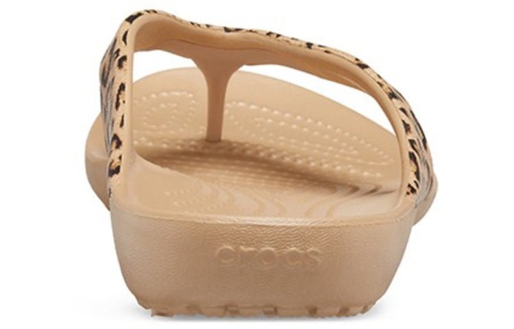 (WMNS) Crocs Kadee ll Leopard Print Flip-Flops Brown 206398-98R