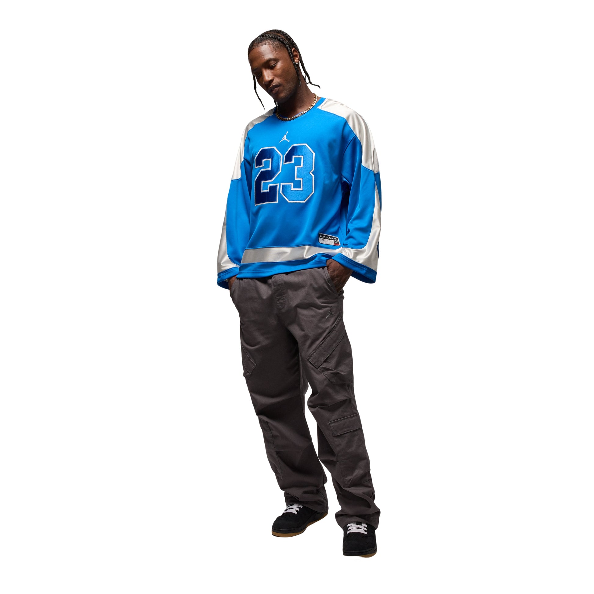 Air Jordan Brooklyn Oversized-Fit Jersey 'Sport Blue Sail' HV0109-459
