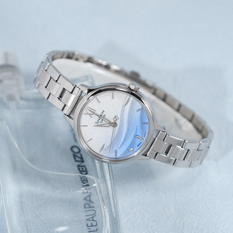 CASIO SHEEN Series SEA WAVE Subject Stylish Simplicity Blue Lens Gradient Blue Sapphire Crystal SHE-4550D-2AUPR