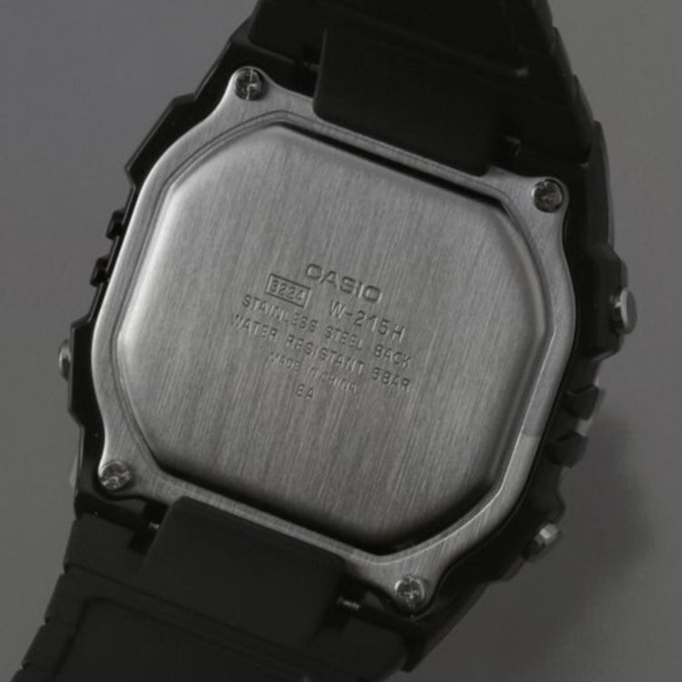 Casio Retro Stylish Digital Cube Watch 'Black White' W-215H-1AJH&-F-108WHC-7ACF