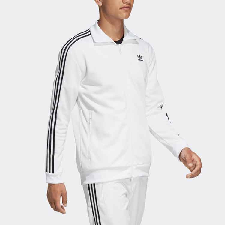 adidas originals Zipper tournament Sports Stand Collar Stripe Jacket White DV1521