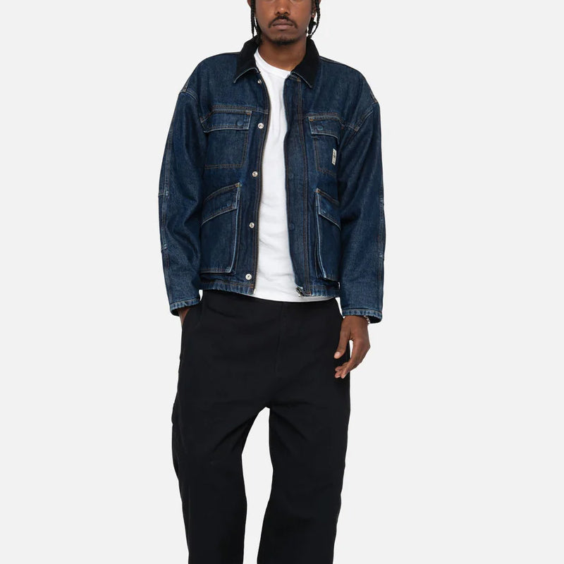 Stussy Washed Canvas Shop Jacket 'Blue' 115688