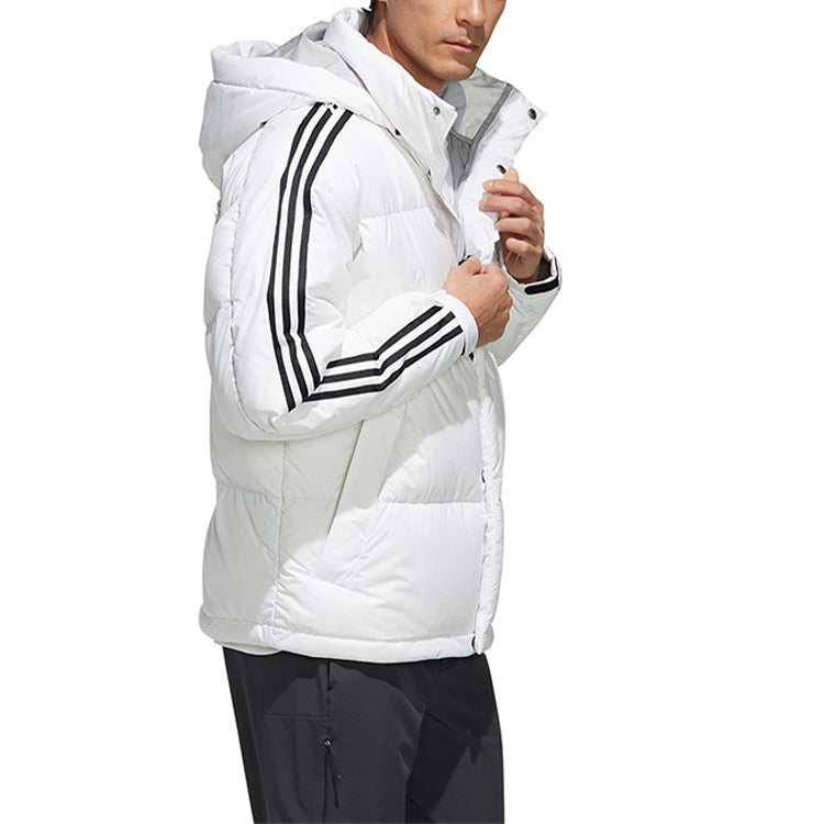 adidas 3ST Puff Down Outdoor protection against cold Stay Warm hooded down Jacket White EH3971