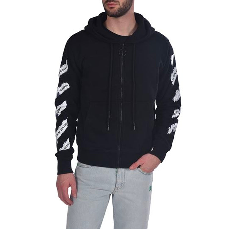 Men's Off-White Alphabet Arrow Zipper Black OMBE001S20E300031088