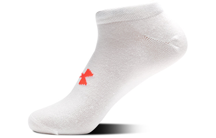 Under Armour Essentials No Show Socks - 6-Pack 'Black White Copper Red' 1358780-100