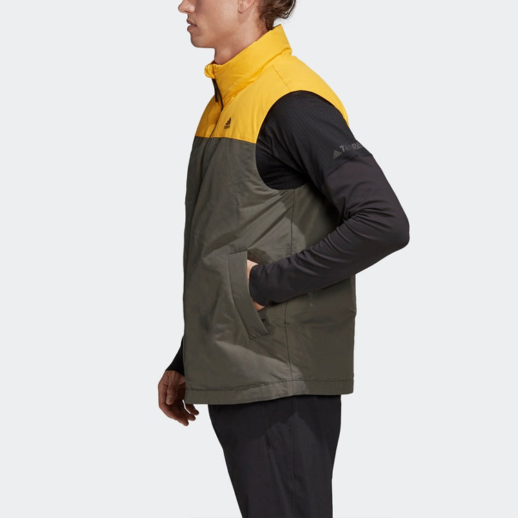 adidas Down Vest CB Outdoor protection against cold Stay Warm Stand Collar Brown FS0034