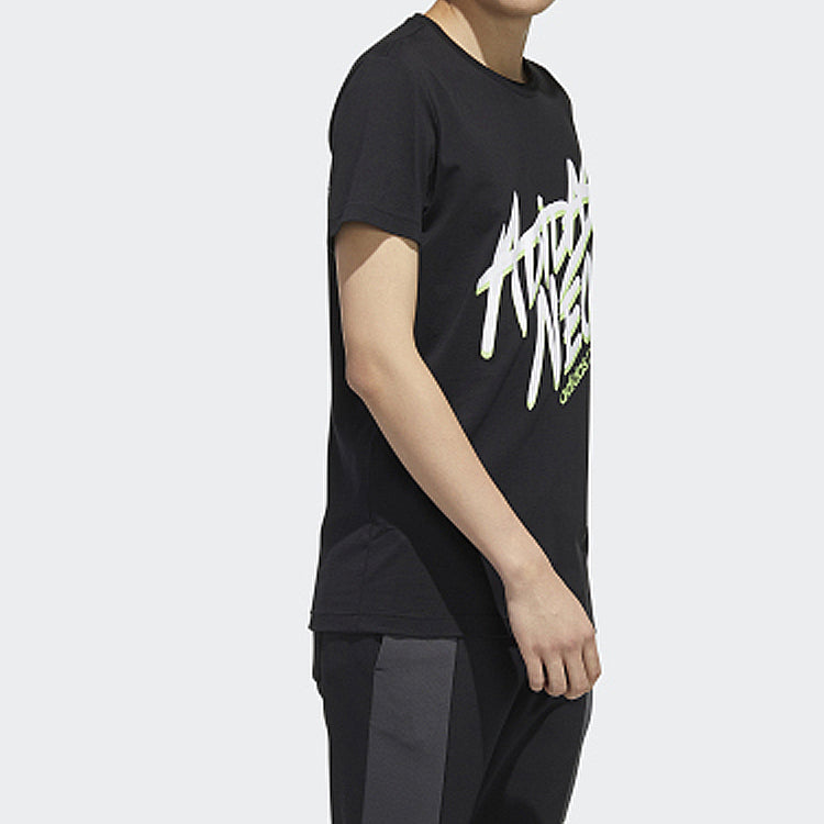 adidas neo M Faves Tee Alphabet Printing Sports Short Sleeve Black FP7350