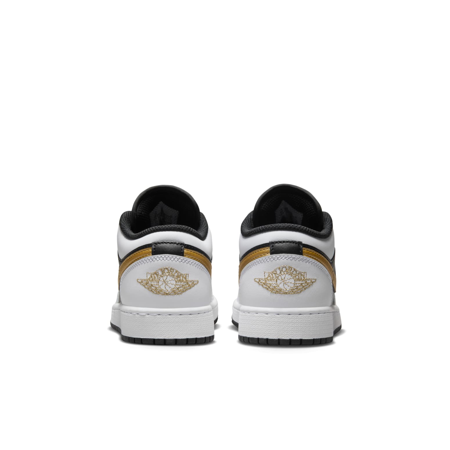(GS) Air Jordan 1 Low 'White Black Metallic Gold Swoosh'  553560-172