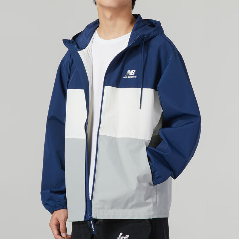 New Balance Lifestyle Hooded Jacket Asia Sizing 'Blue White Grey' 5AD38011-NV
