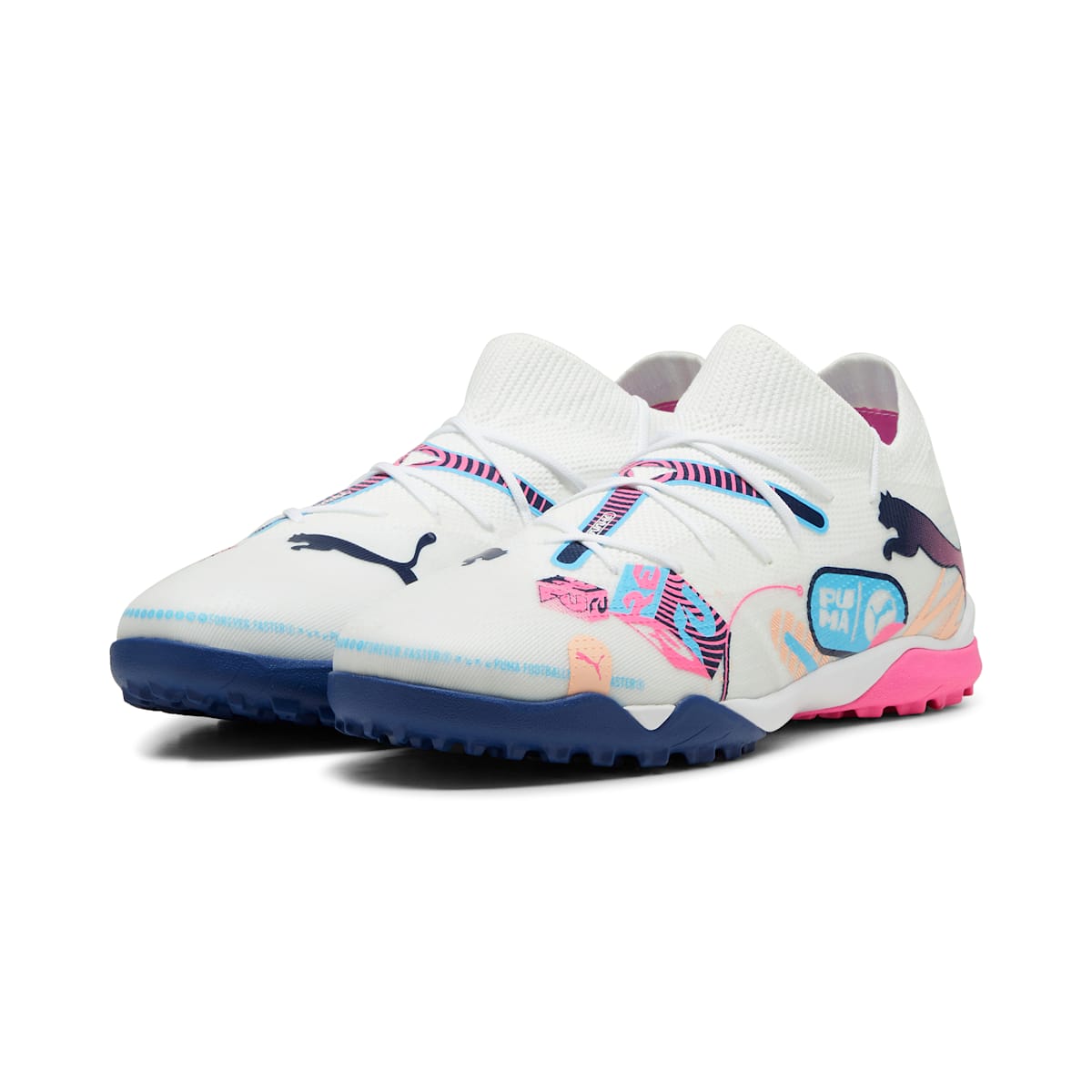 PUMA Future 7 Match Volume UP TF 'White Luminous Blue Pink' 108075-01