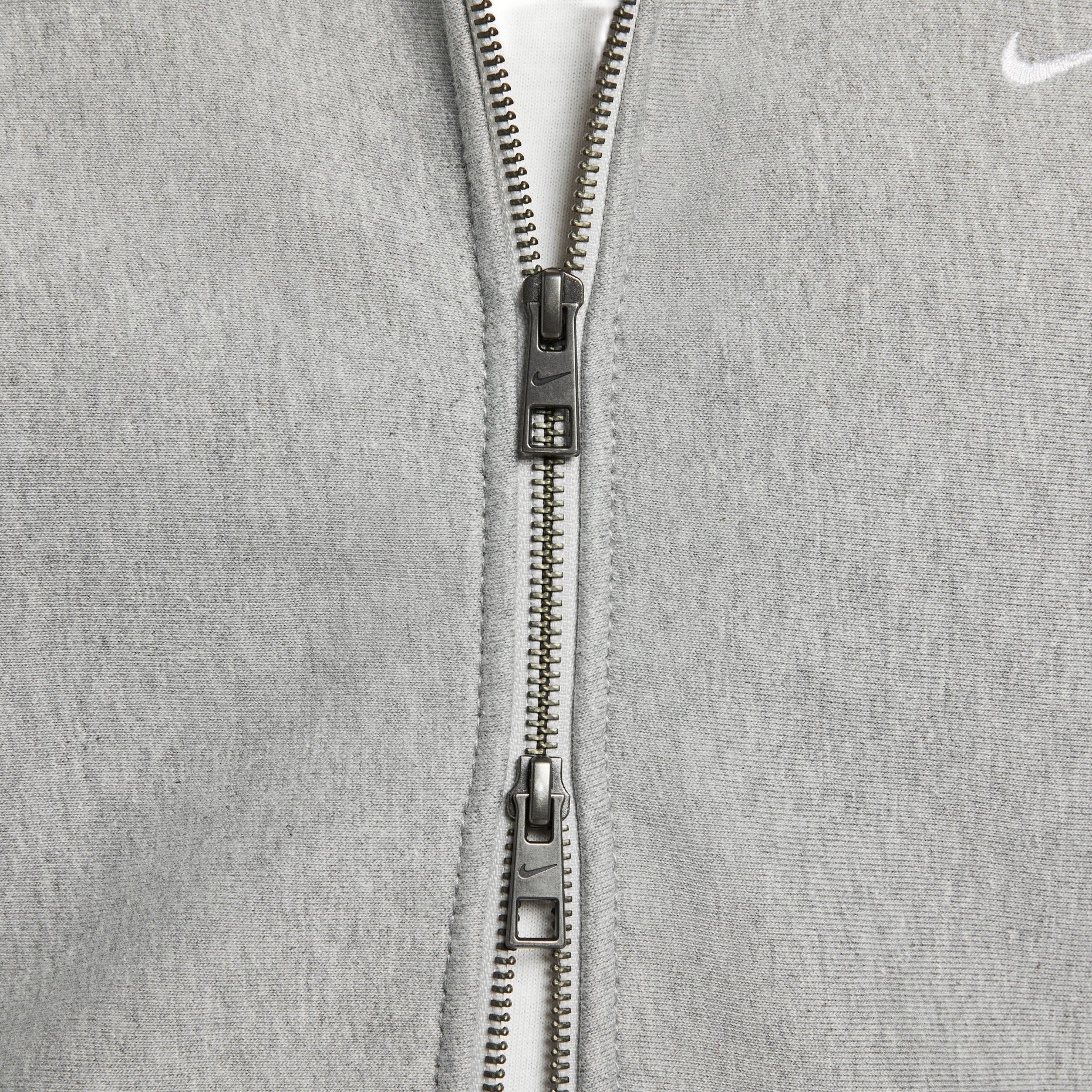 Nike Solo Swoosh Full-Zip Fleece Hoodie 'Dark Grey Heather Light Smoke Grey White' HV1085-063