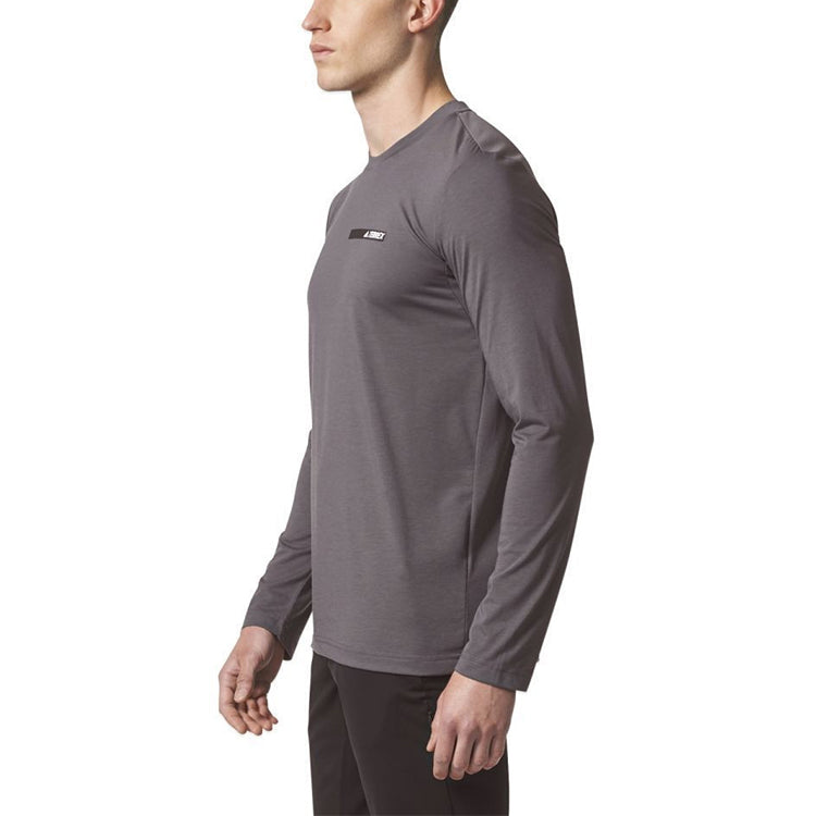 adidas Felsblock Sports Training Gym Round Neck Pullover Long Sleeves Gray BS1106