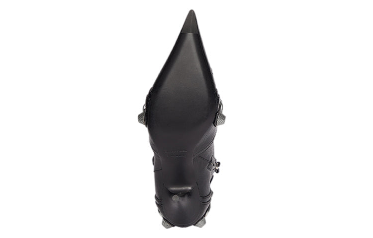 (WMNS) Balenciaga Cagole 90mm Booties 'Black Arena Lambskin' 694379WAD4E1081