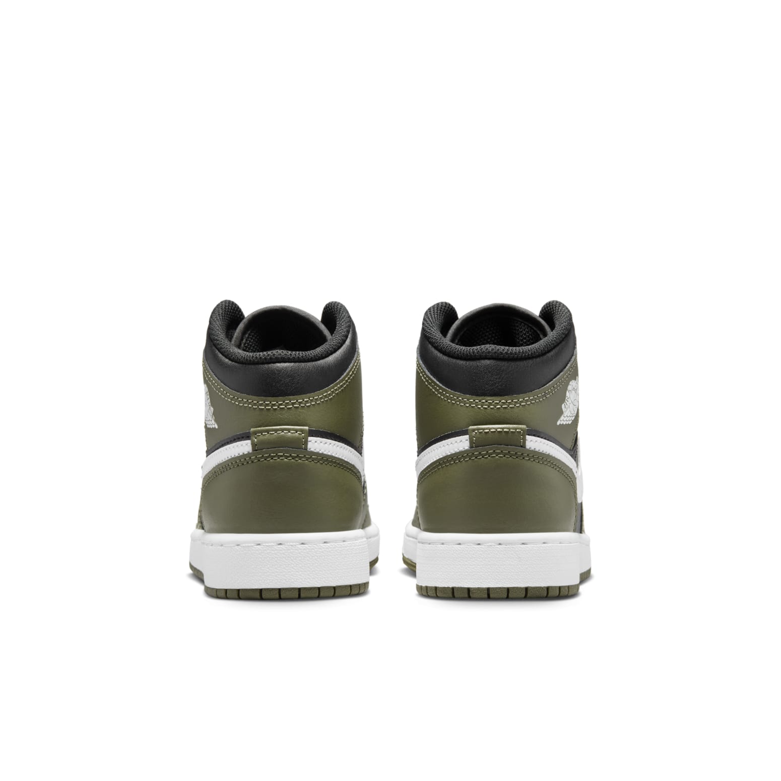 (GS) Air Jordan 1 Mid 'Black White Olive' DQ8423-092
