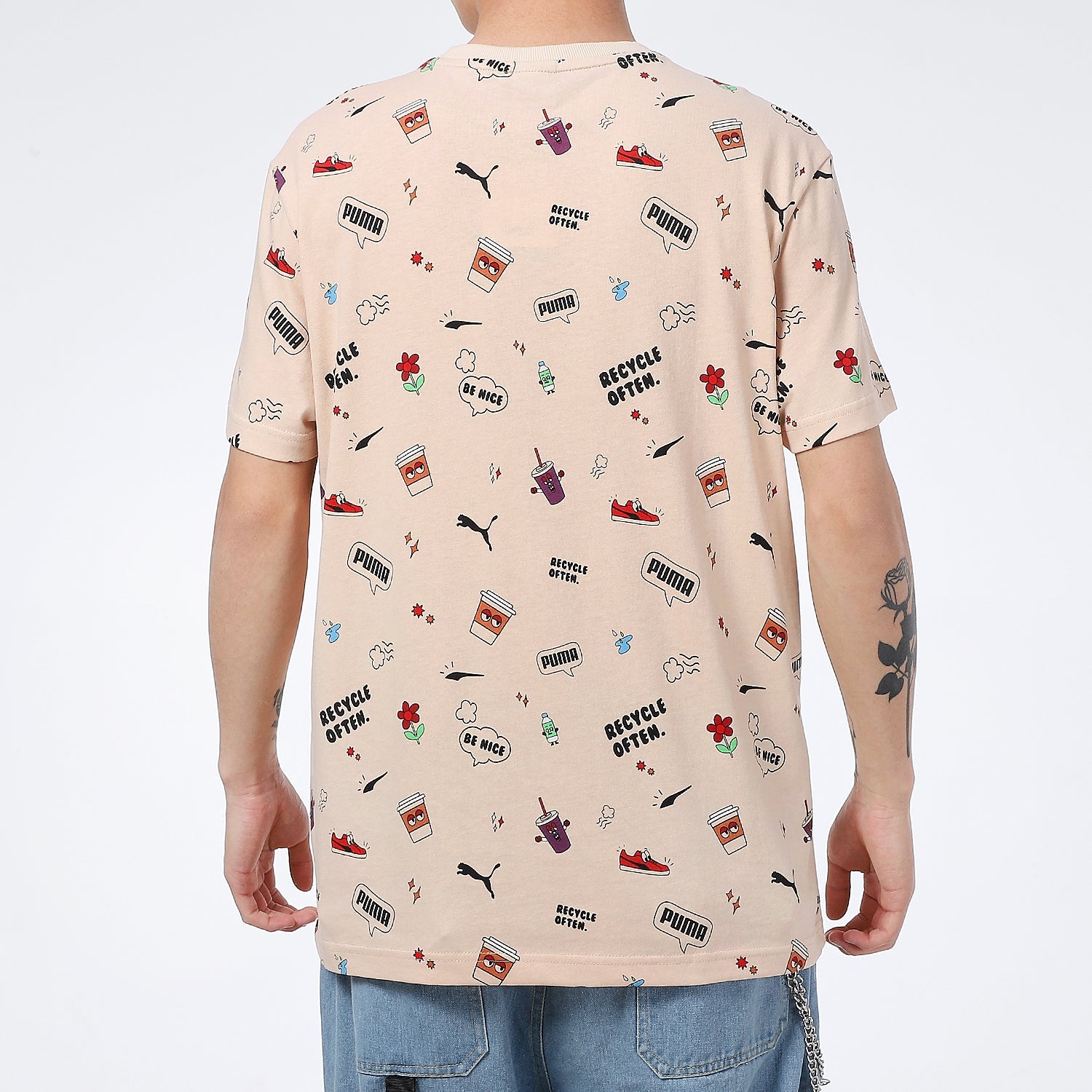 PUMA Awareness Aop Tee Sports Alphabet Printing Short Sleeve 532033-68
