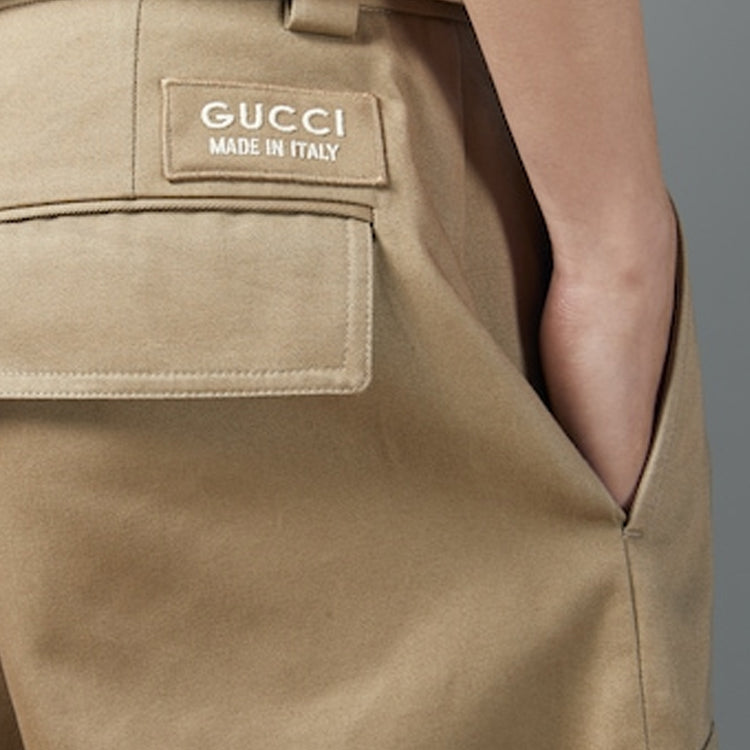Gucci Cotton Wide Leg Cargo Pant 'Light Brown' 762309-ZAPRO-9569