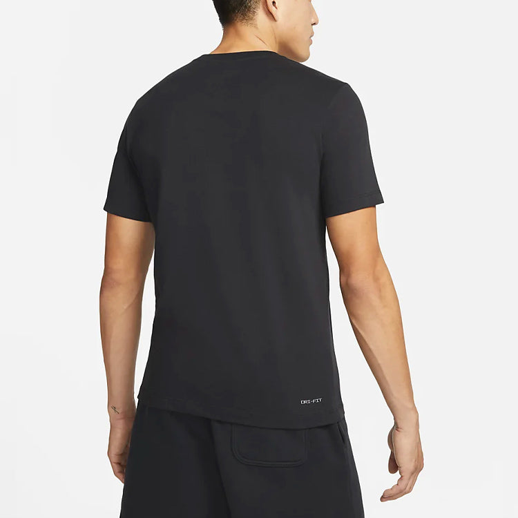Men's Air Jordan Air Dri-FIT Flying Man Image Printing Round Neck Short Sleeve Black T-Shirt DH8926-010