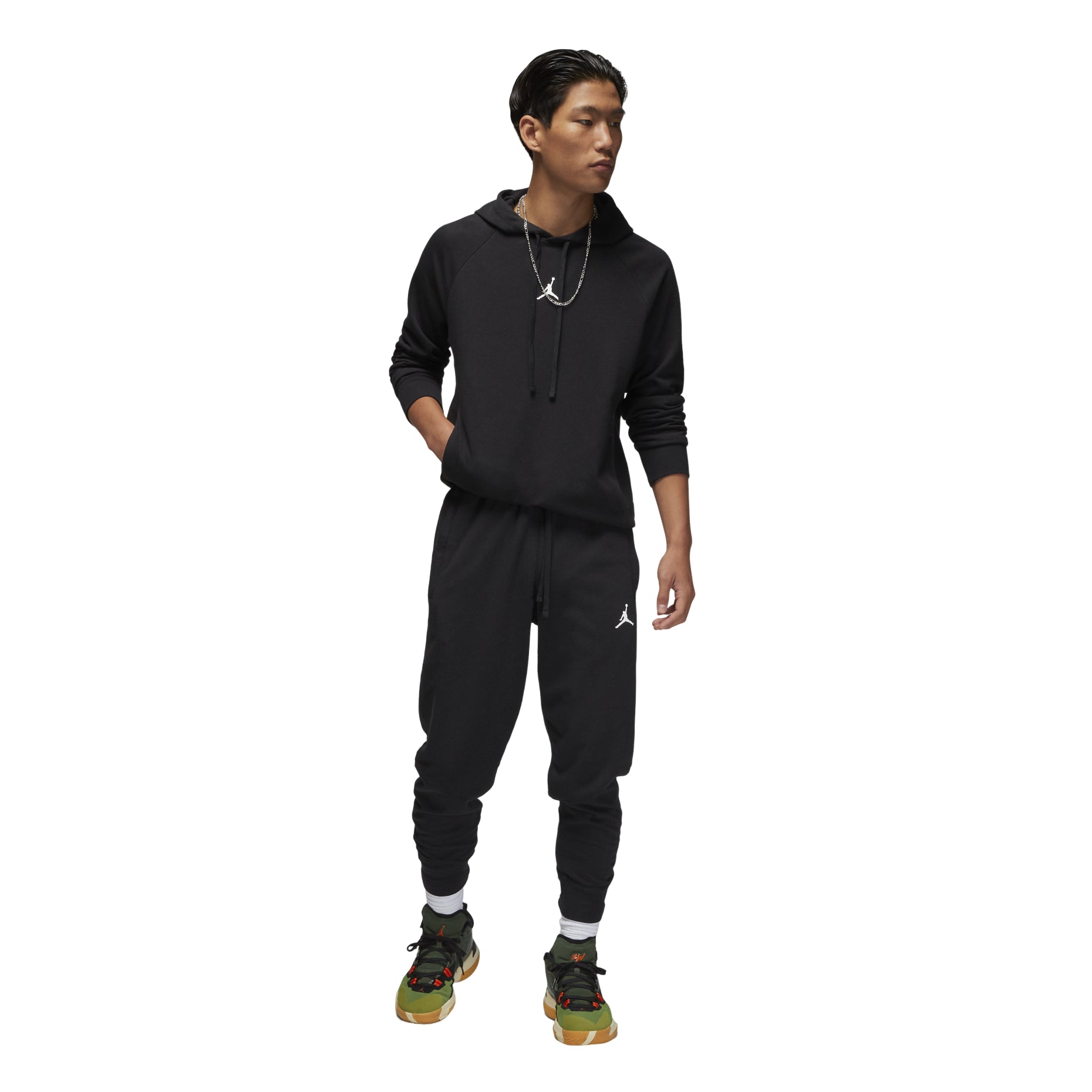 Air Jordan Solid Color  Pullover Hoodie Men's Black DQ7328-010