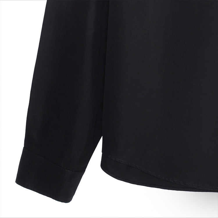 Balenciaga Gaffer Long Sleeve Shirt Large Fit 'Black' 719874TYB181000