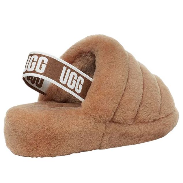 (WMNS) UGG Fluff Yeah Slides 'Chestnut' 1095119-CHE