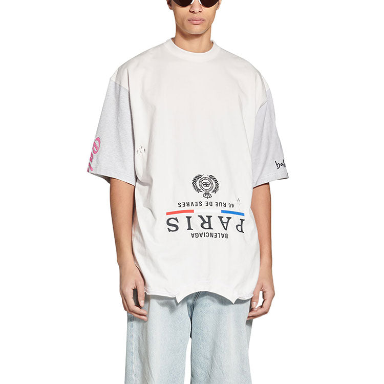 Balenciaga Paris Upside Down T-Shirt Oversized 'White' 698811TMVC9900