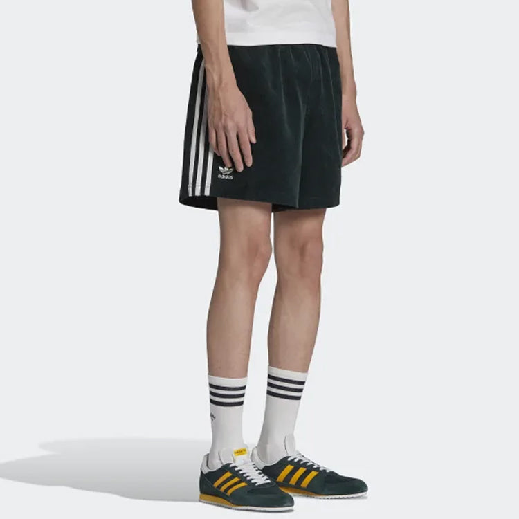 adidas originals x NOAH Crossover Corduroy Side Stripe Casual Shorts Green HC4307