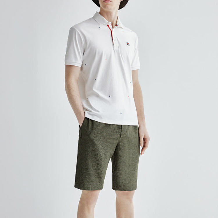 Men's FILA Sports Knit Short Sleeve POLO White Polo Shirt F11M021129F-WT