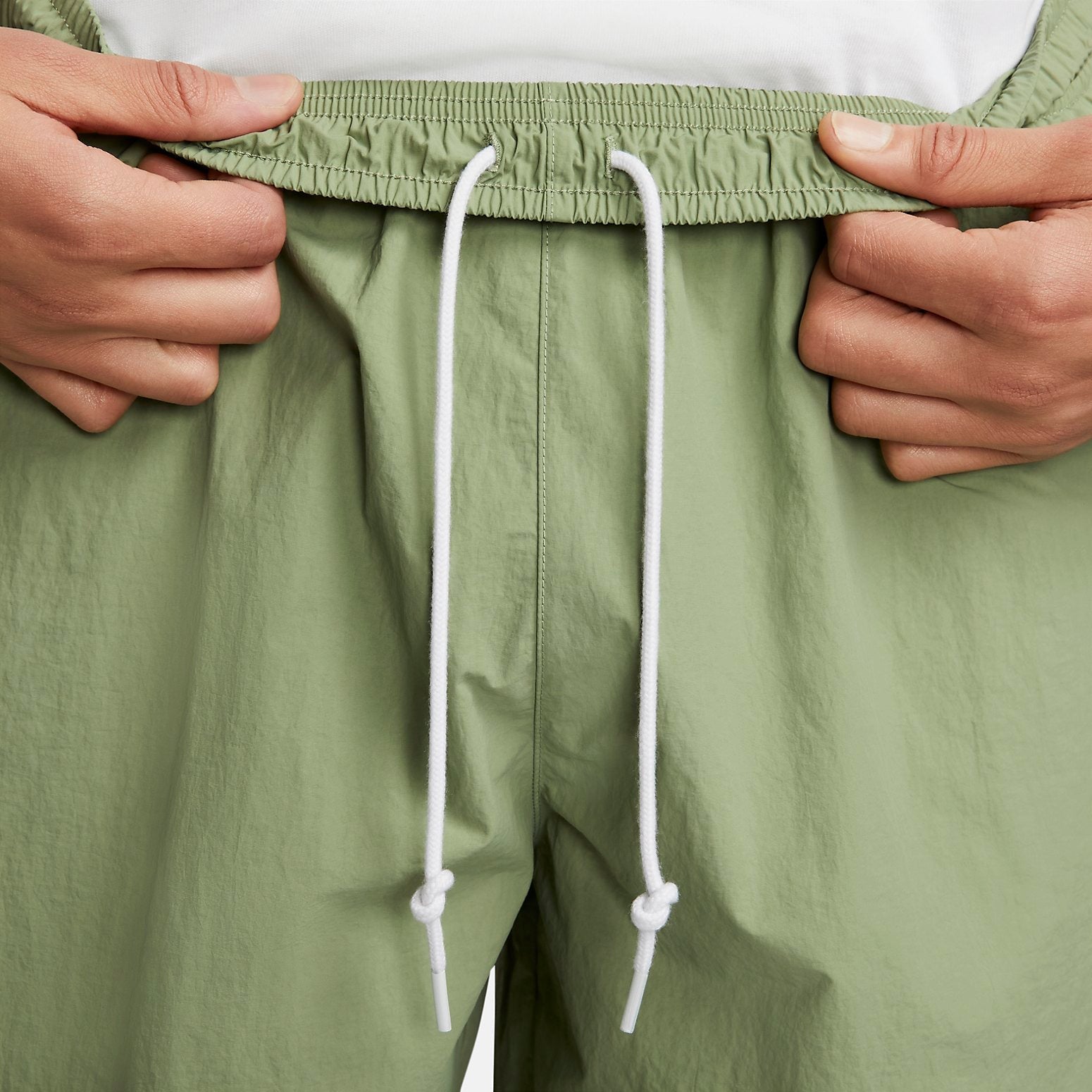 Nike Solo Swoosh Woven Shorts 'Oil Green White' DX0749-386