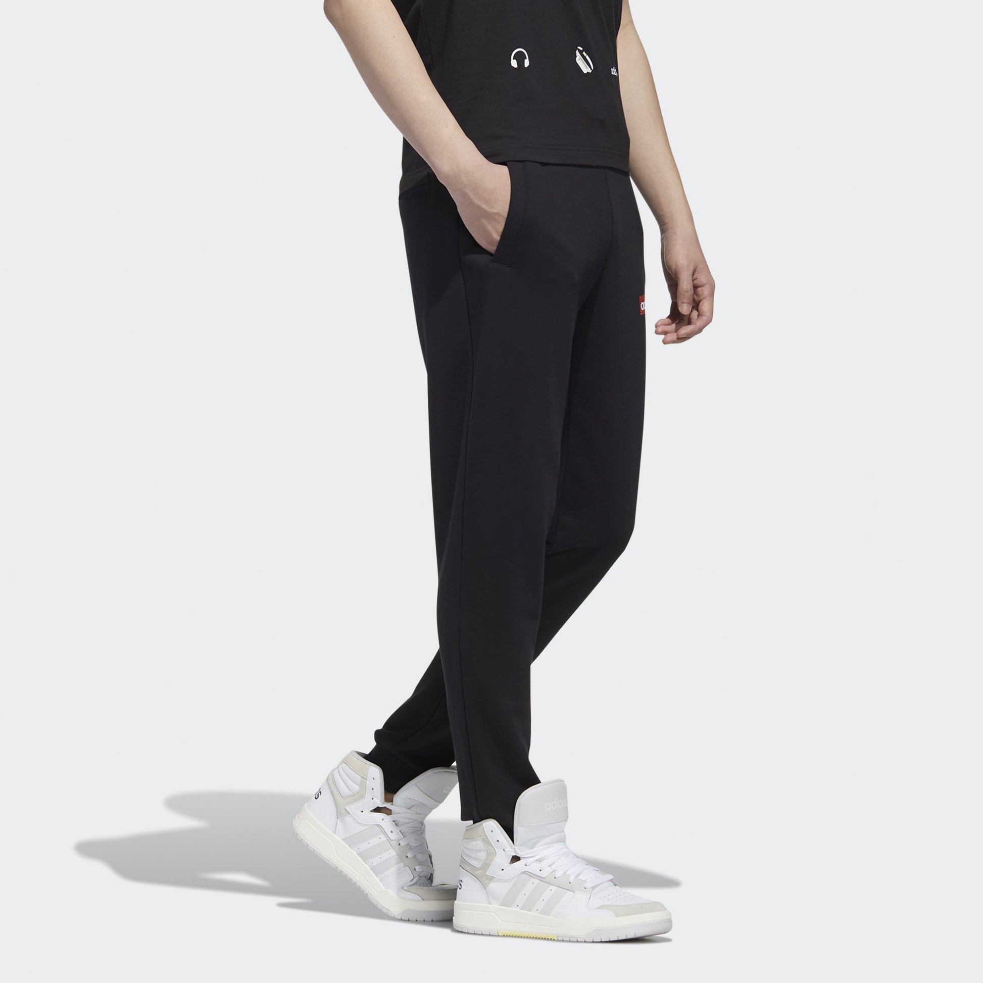 adidas neo M Fav Nn Tp 1 logo Knit Bundle Feet Sports Pants Black GM2346