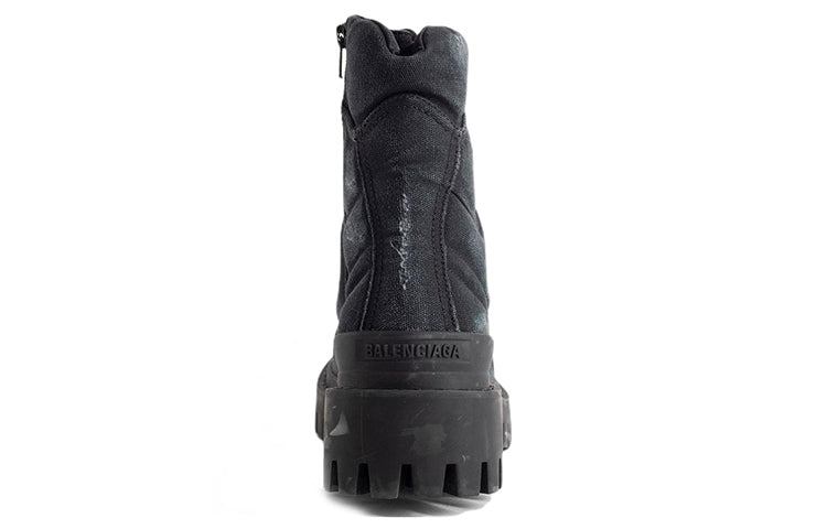 (WMNS) Balenciaga Combat Strike 20mm Boots 'Washed Black Cotton' 694060W2H111000