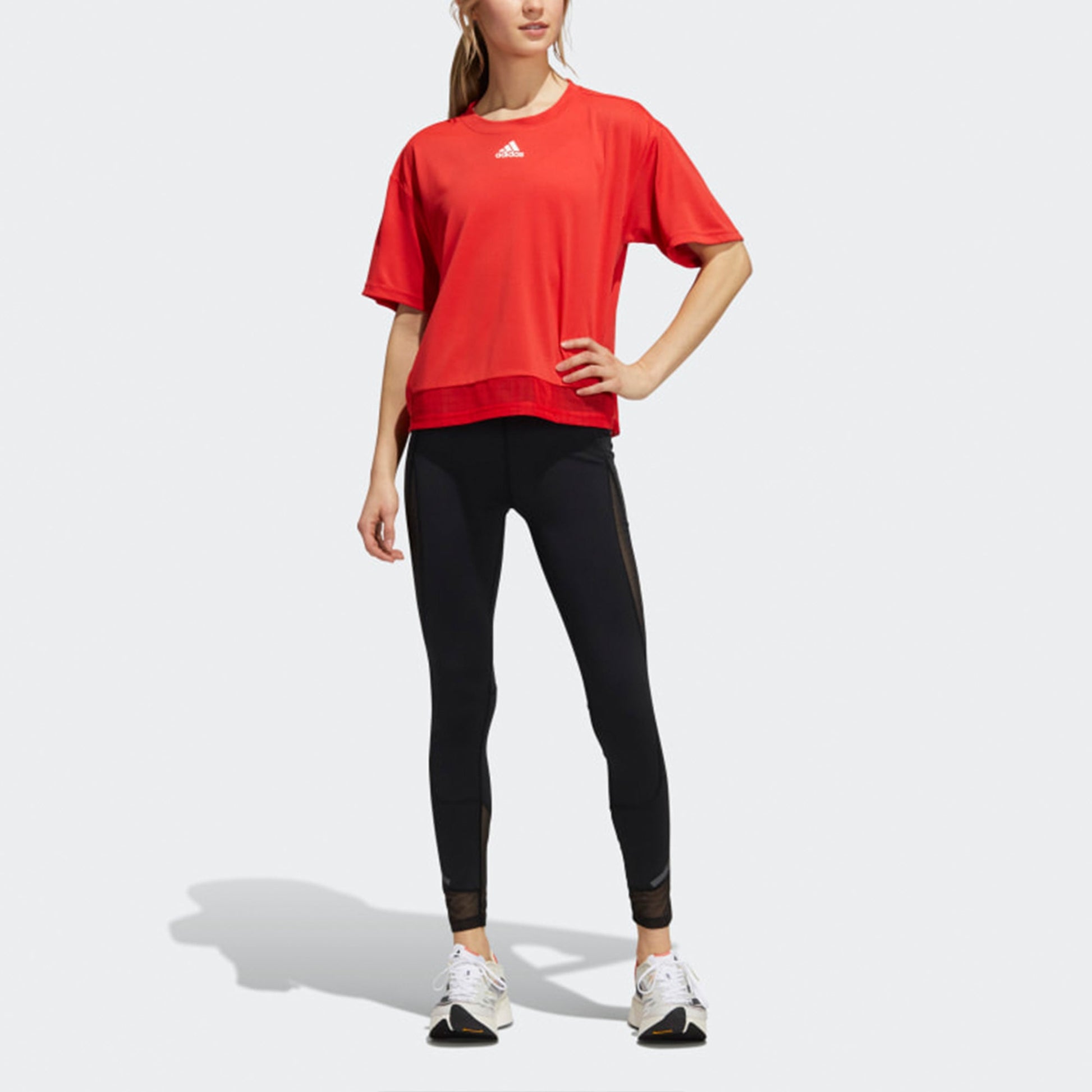 (WMNS) adidas Heat.rdy Mesh Training Sports Short Sleeve Red H50825