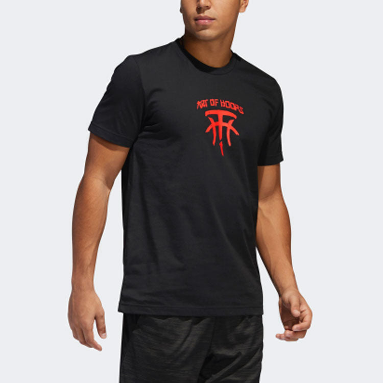 adidas Tmac Chapter 3 Pattern Round Neck Short Sleeve Black EI0364