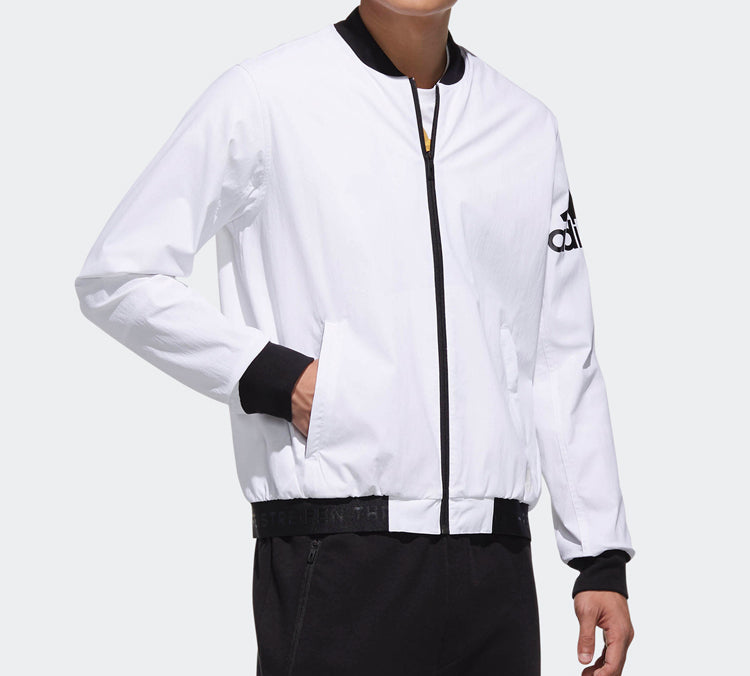 adidas Logo Printing aviator Jacket White DW4617