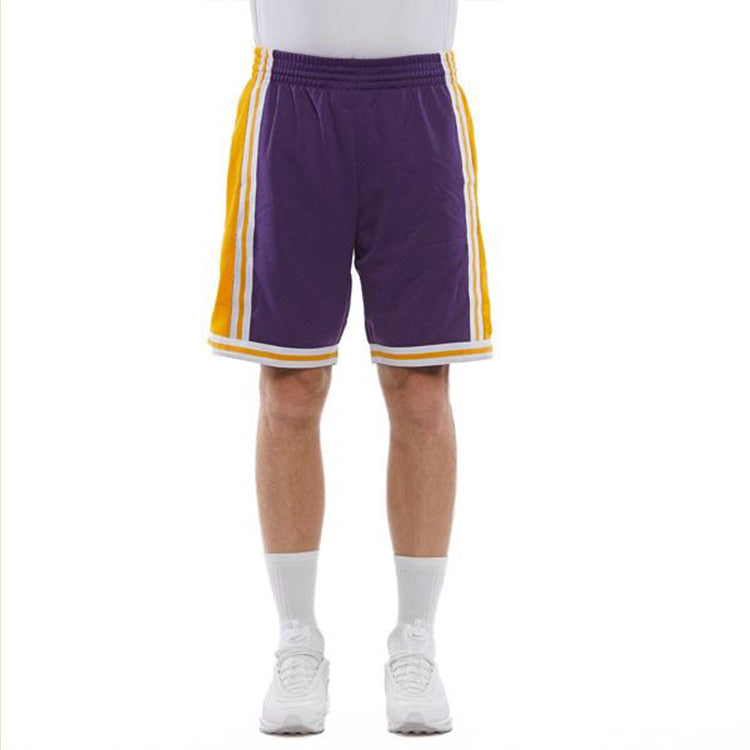 Mitchell & Ness NBA Swingman Shorts Los Angeles Lakers Road 1984-85 'Purple Gold' SMSHGS18235-LALPURP84