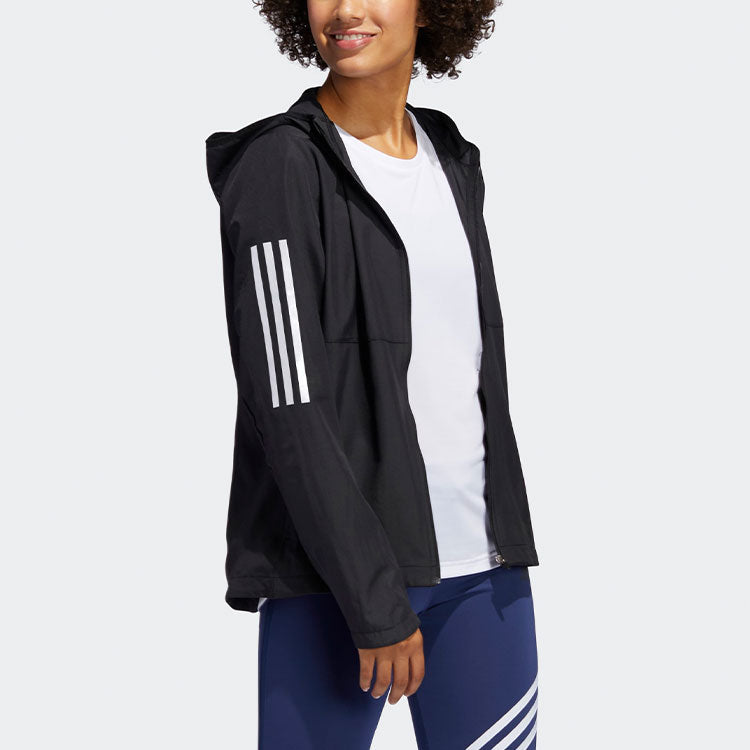 (WMNS) adidas Own The Run Hooded Jacket Black FM6928