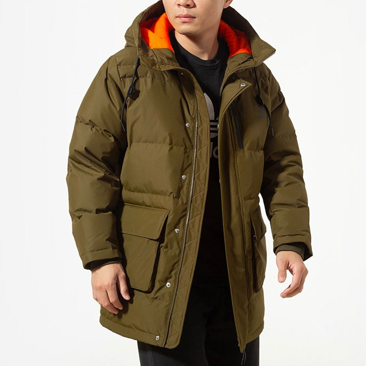 Converse Mid-Length Down Fill Puffer Jacket Asia Sizing 'Olive Green' 10019323-A02