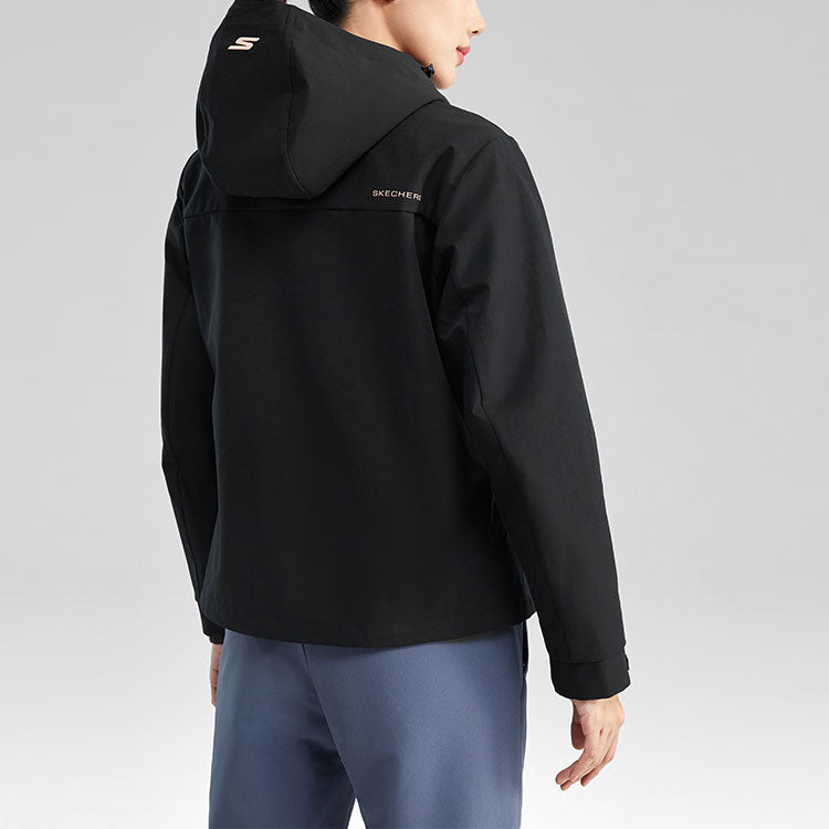 (WMNS) Skechers Solid Color Zipper 3-In-1 Jacket 'Black' P423W186-0018