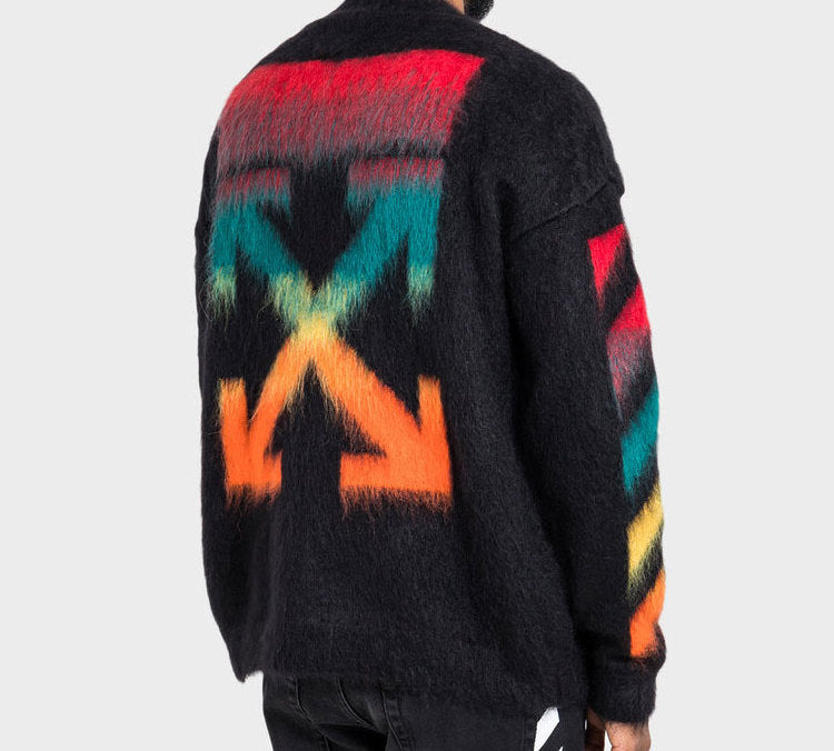 Off-White Classic Arrow Logo Printing Pullover Knit Black OMHA036E20KNI0011087