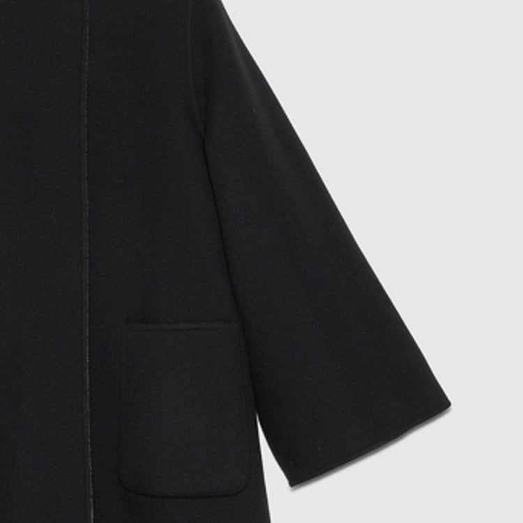 (WMNS) Gucci Reversible Diagonal G Wool Coat 'Black' 746532-ZANAX-1189