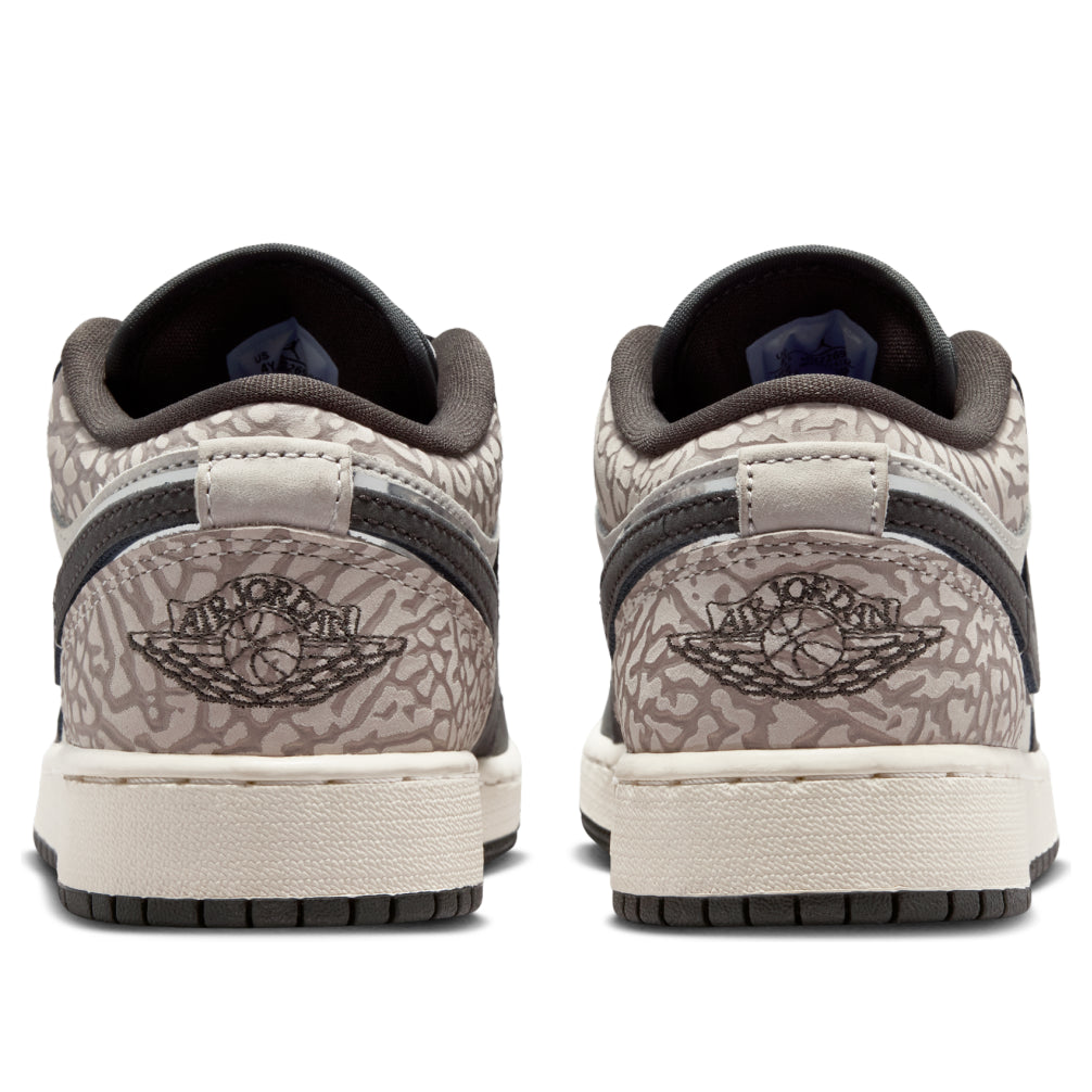 (GS) Air Jordan 1 Low SE 'Sail Deep Pewter Elephant Print' IU2269-100