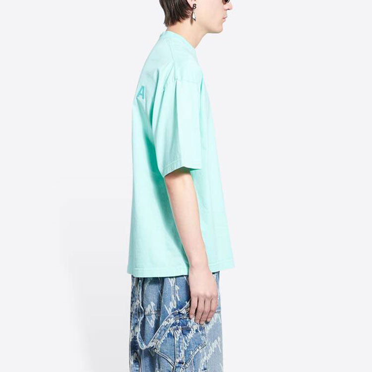 Balenciaga Logo T-Shirt Medium Fit 'Mint Tint' 612966TLVB93062