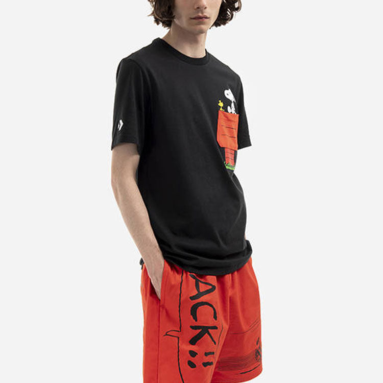 Converse x Peanuts Pocket T-Shirt Asia Sizing 'Black' 10024374-A01