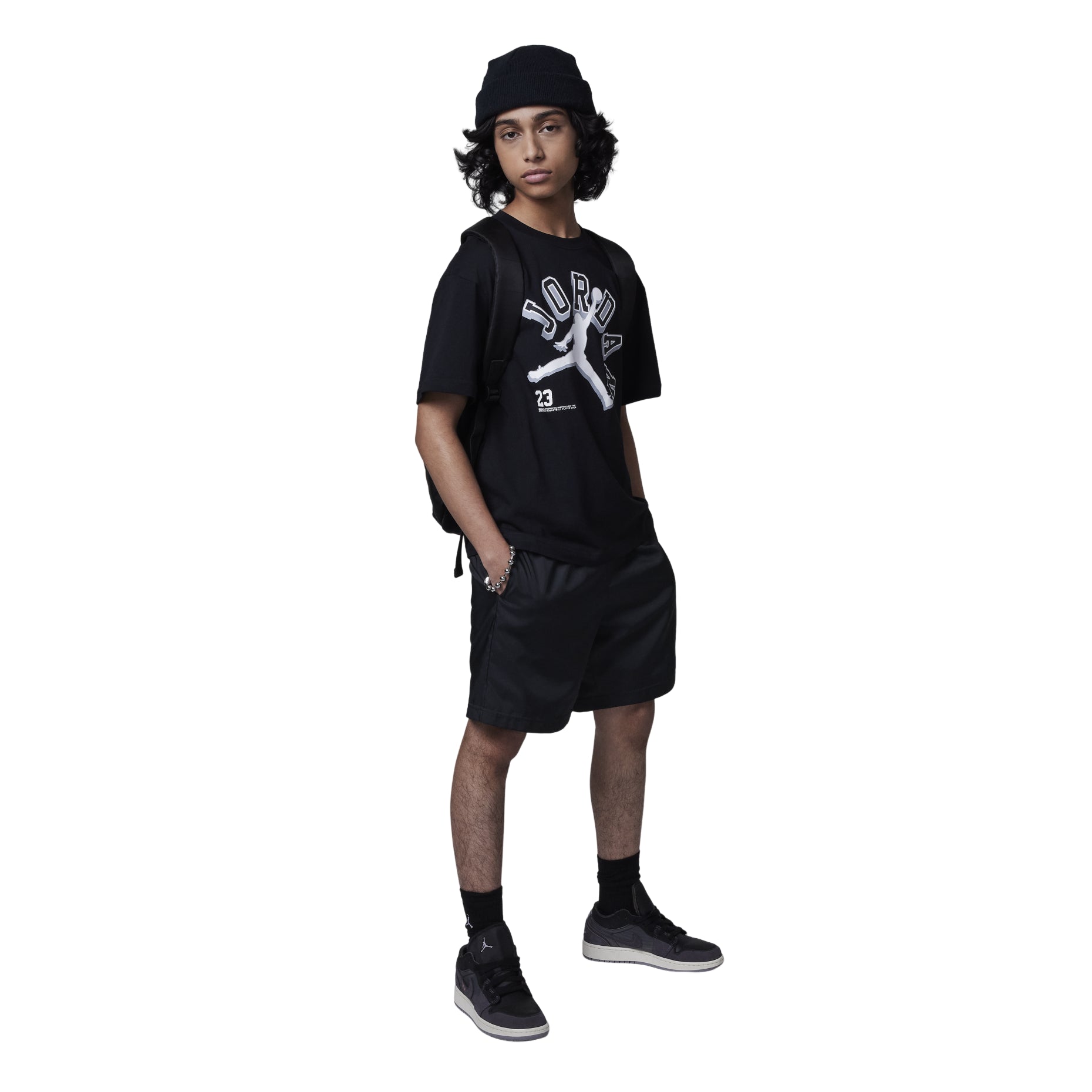(GS) Air Jordan Varsity Jumpman Graphic T-shirt 'Black' FV2530-011