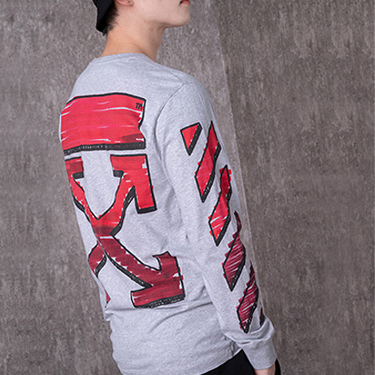 Off-White SS21 Arrow Long Sleeves Version Gray OMAB001R21JER0030825