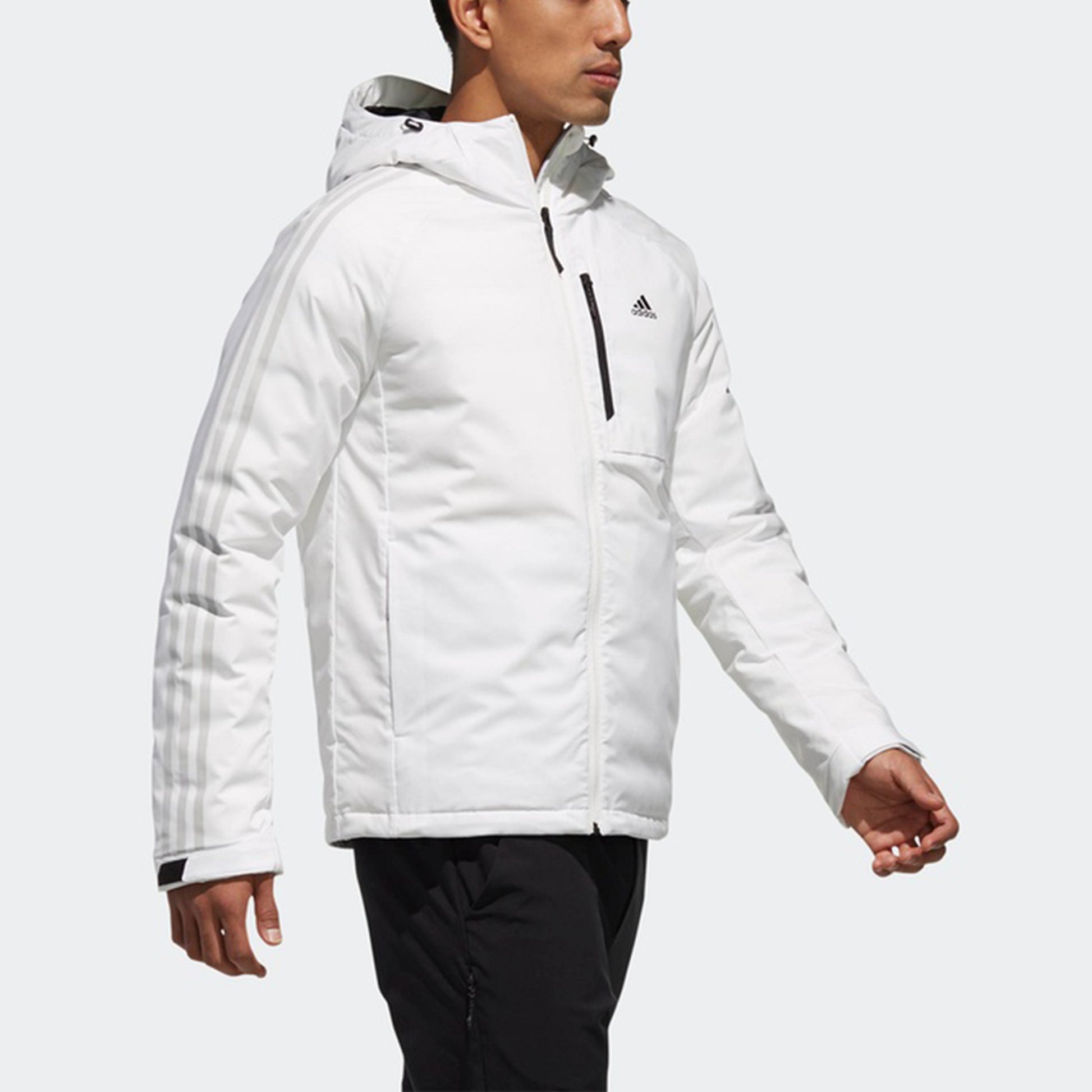 adidas 3stripes Down H Stay Warm raglan sleeve Sports hooded down Jacket White DM1964